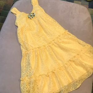 Yellow lace dress